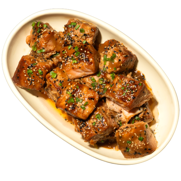 Sesame Teriyaki Salmon Cubes 9X13 (RTB)